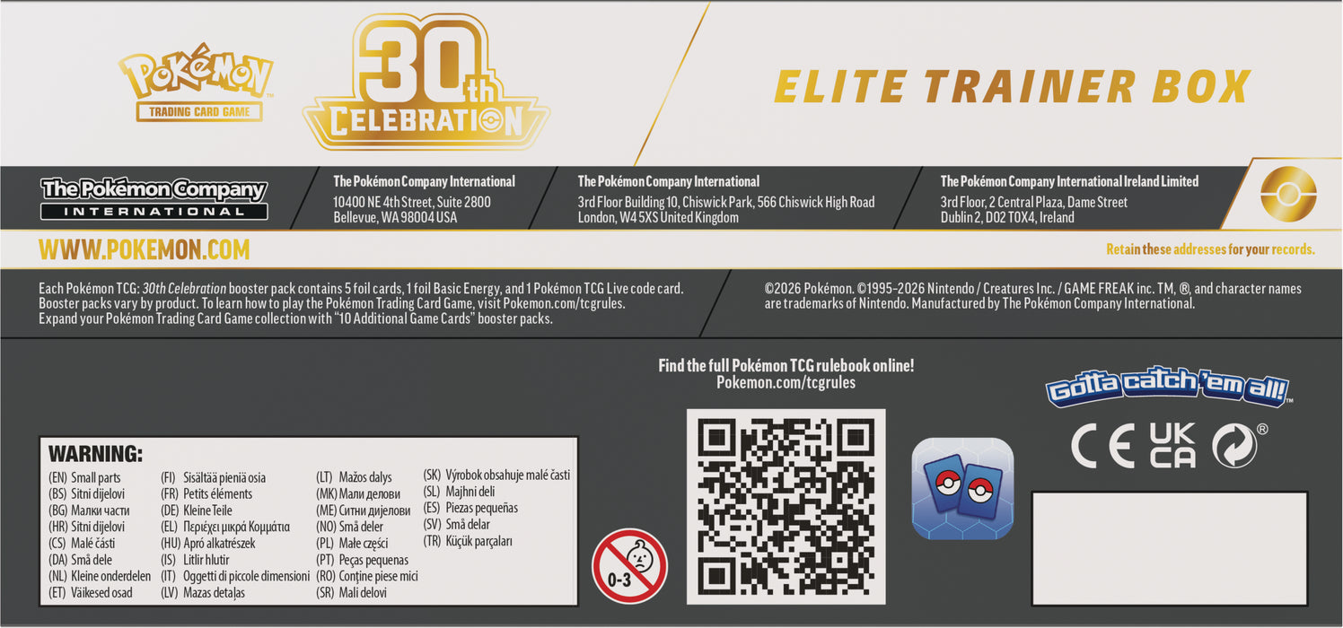 Pokemon Celebration 30th Elite Trainer Box - ETB
