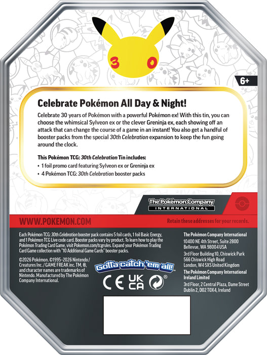 Pokemon Celebration 30th EX Tin Greninja - TCG