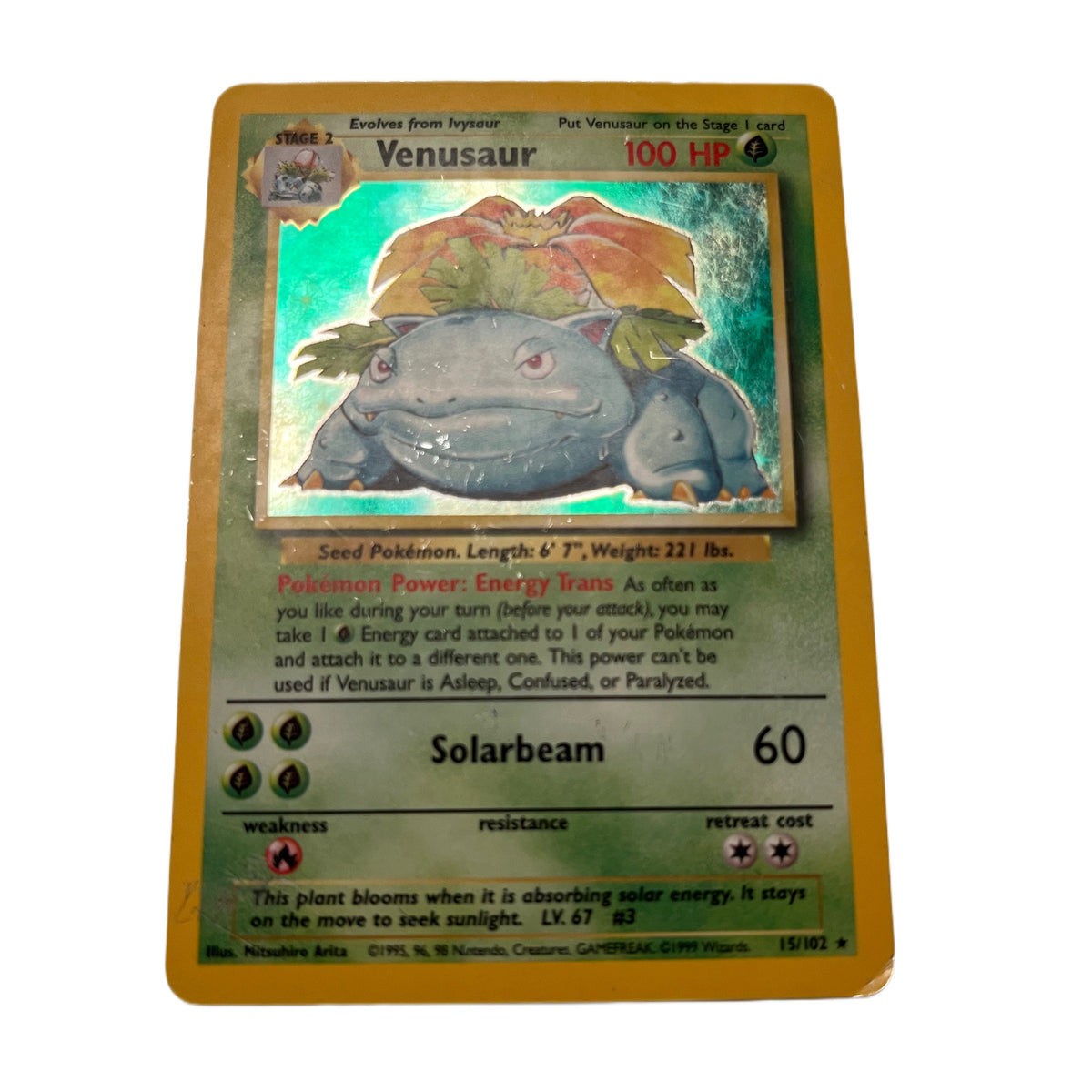 Comedy Trading Card Sets Venusaur Holo Pokemon Card (15/102) Base Set - Near Mint Condition, Holo Rare, Fast & Free Shipping Comedy Trading Card Sets Venusaur Holo Pokemon Card (15/102) Base Set - Near Mint Condition, Holo Rare, Fast & Free Shipping