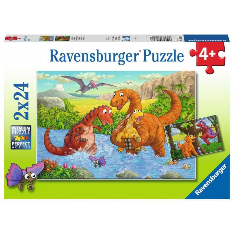 Dinosaurs At Play - 2X24 Bitar Pussel